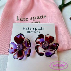 Kate Spade Petal Pushers Purple Flower Earring NWT